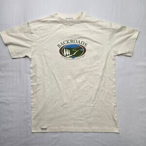 Backroad Shirt Adventure Company Cream Medium Short Sleeve Tee